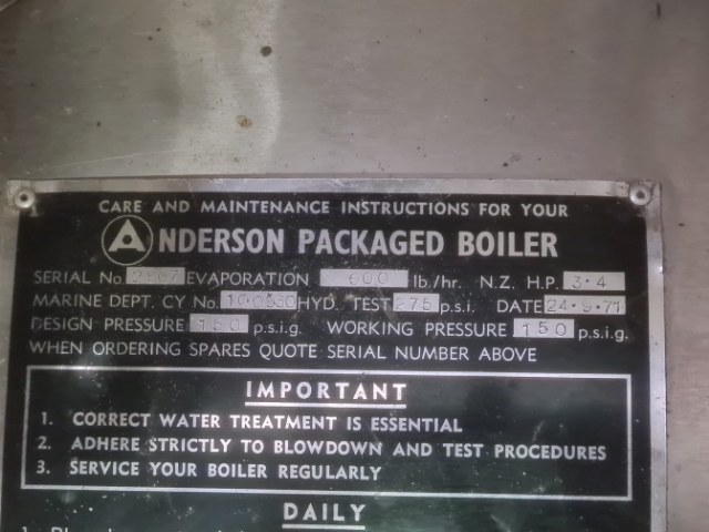 LPG Fired Anderson Steam Boiler