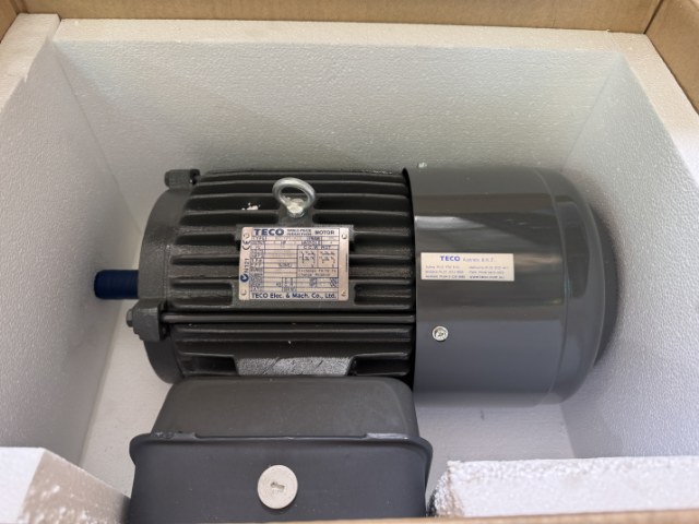 TECO 3Kw, 4 Pole, Single Phase Electric Motor