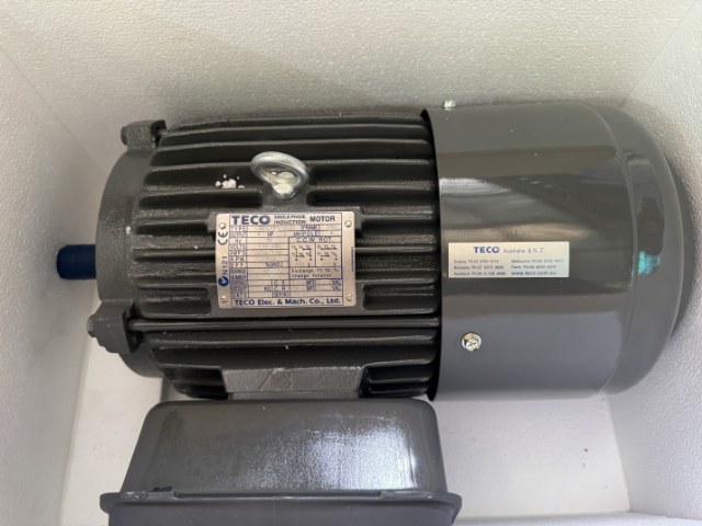 TECO 3Kw, 4 Pole, Single Phase Electric Motor