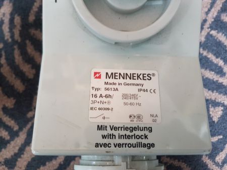 Mennekes 16 Amp, 3 Phase Switch/Sockets with RCD