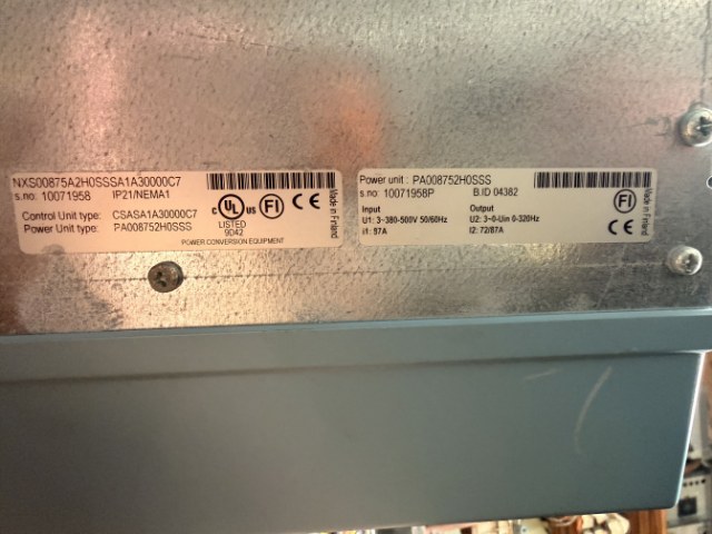 Vacon 87 Amp 3 Phase VSD