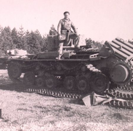 Bill dismantling a paddock full of tanks. 