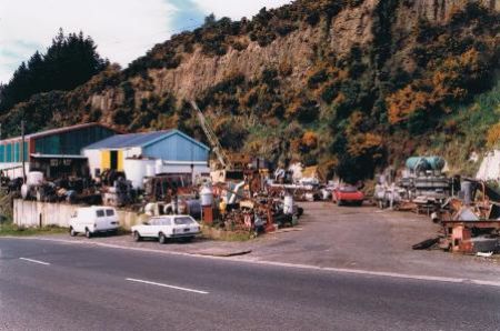The Stone street yard in 1984, no asphalt car park or fence up then.