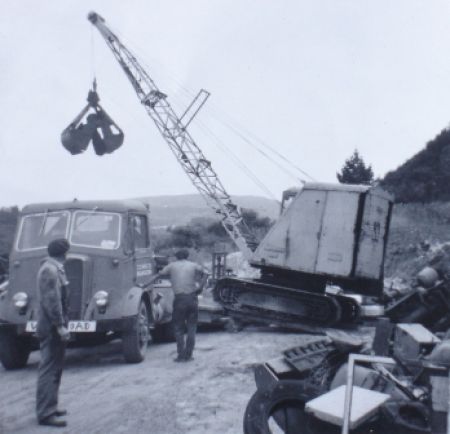 Crane sold and being loaded ready to leave Stone street yard.