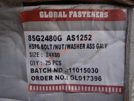 M24 X 80 mm Galv Bolts