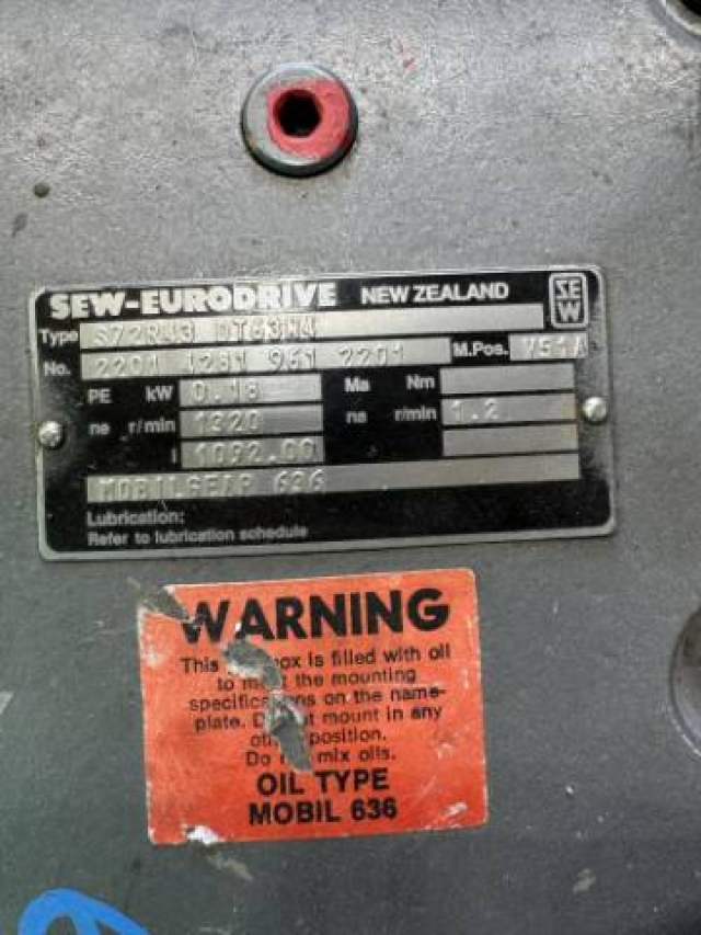 SEW 0.37KW, 1.2 RPM Geared Motor