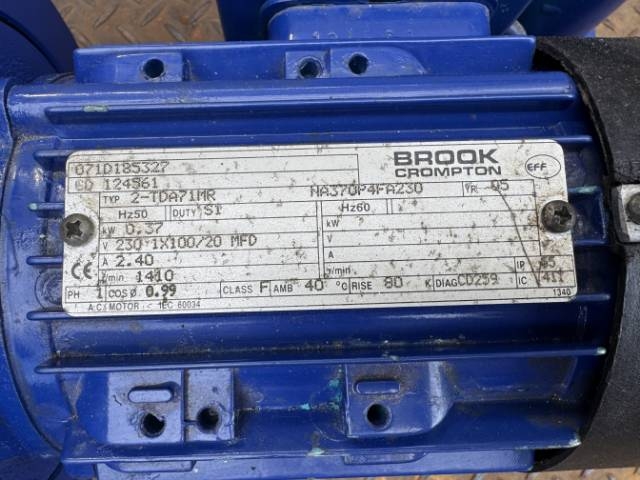 Brook Crompton 0.37Kw, 54 RPM, Single Phase Geared Motor