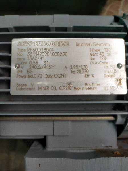 SEW Eurodrive 0.55Kw, 41 Rpm Geared Motor