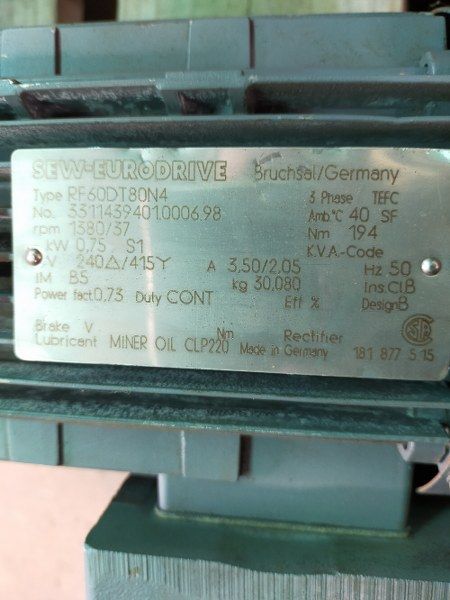 SEW Eurodrive 0.75Kw, 37 Rpm Geared Electric Motor